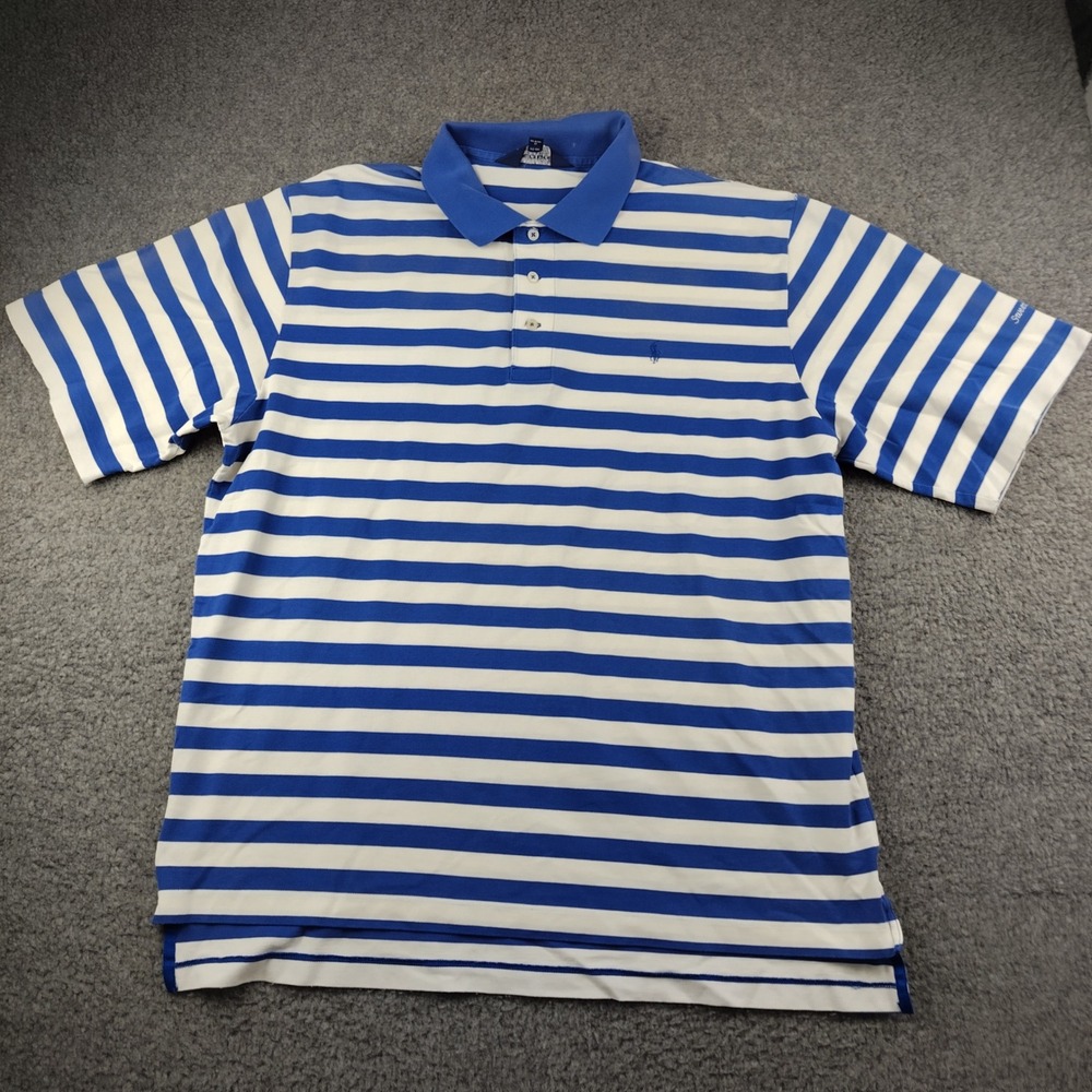 Polo Golf Ralph Lauren Shirt Mens XL Striped Cotton Blue White Sweetwater CC